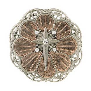 Alfiler con forma de cruz en dos tonos de Symbols of Faith para venta al por mayor de 1928 Jewelry