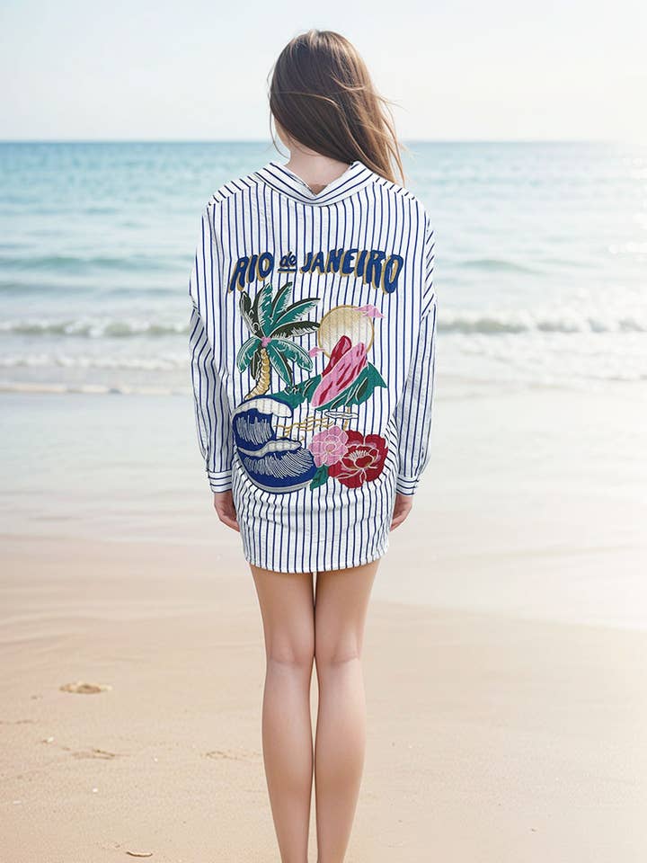 Premium Oversized Randig Skjorta för wholesale av 1 Fashion