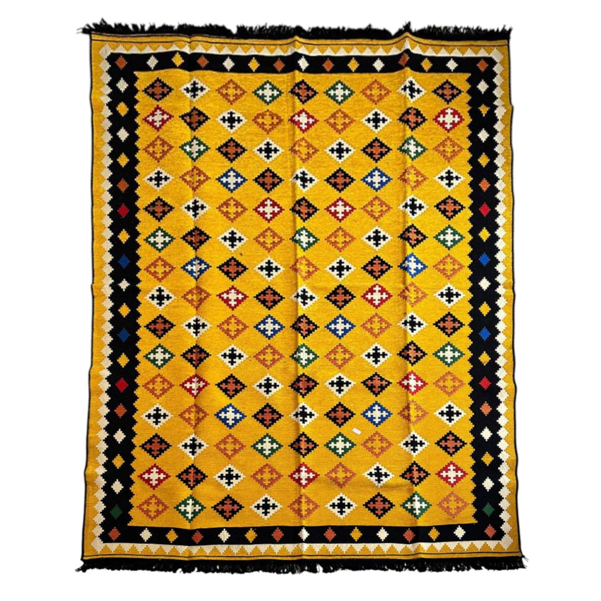 cotonIQ - Wholesale Vloerkleed - Tapijt met Kilim-motieven - Geel - 300x200x0,5cm0