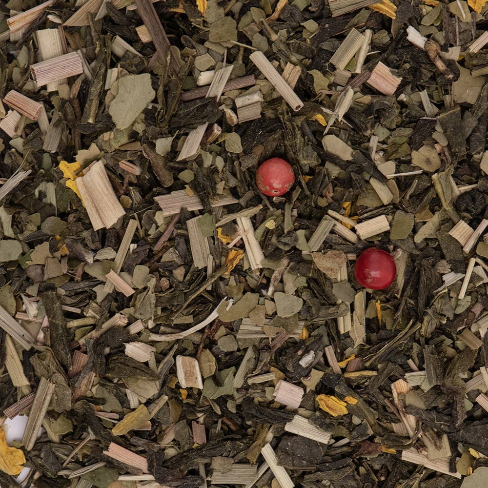 PROVENCE D'ANTAN - Wholesale Health/Detox Tea - Organic Green Tea Maté Pink Berry Old School - 80g Box / Loose2