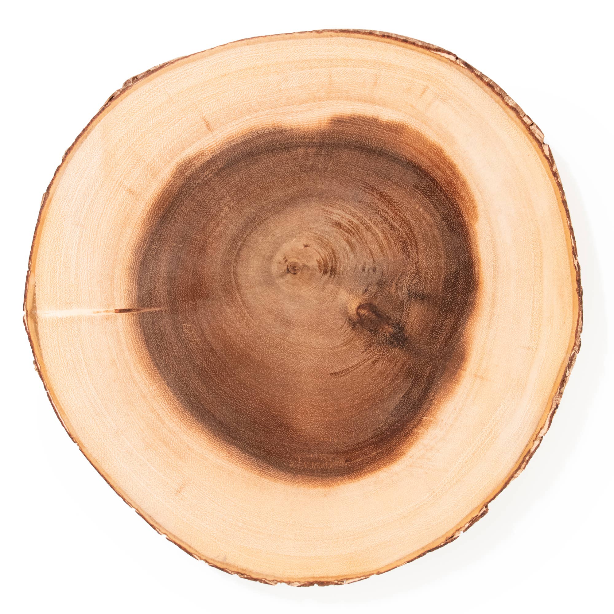 Andaluca - Wholesale Cheese Board - Bark Edge Round Teak Slice Charcuterie Board: 10-12"10