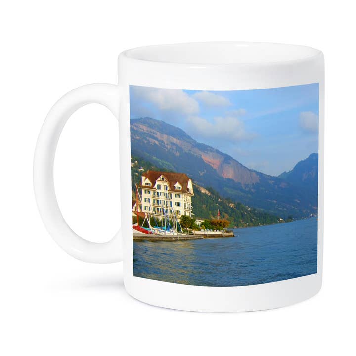 3dRose - Wholesale Coffee Mug - 3dRose, Swiss Lake house - Switzerland travel - peaceful view over calm water in Weggis near Lucerne, Mug8