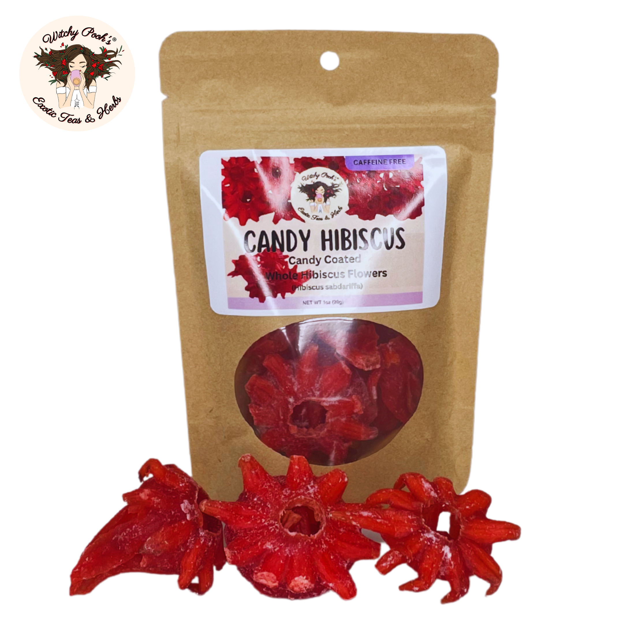 Witchy Pooh's Exotic Teas & Herbs – wholesale Fruit snacks – Witchy Pooh's Candy Hibiscus - Candy Coated Whole Hibiscus20