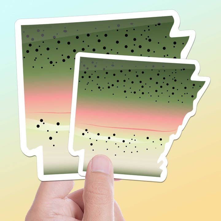 Rainbow Trout Arkansas Fishing Sticker - Fly Fishing Decal for wholesale by Sentinel Supply