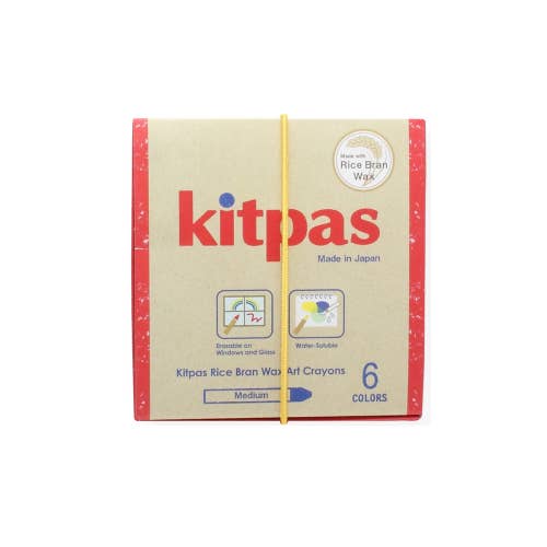 Kitpas Rice Bran Wax Crayons 6 Colours for wholesale by Kitpas