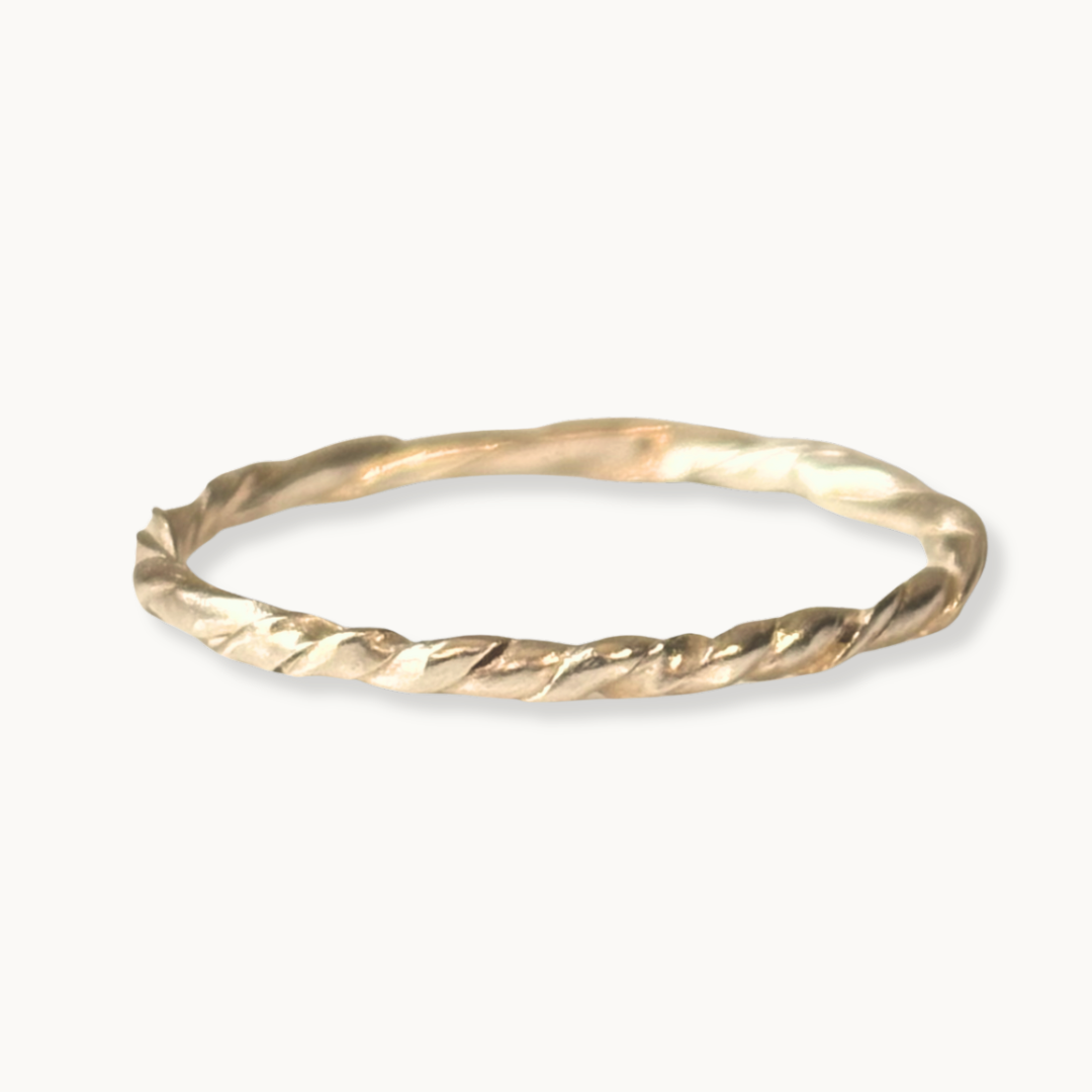 fortenna - Wholesale Band/Stacked Ring - Gold Melody Twist Stacking Ring0