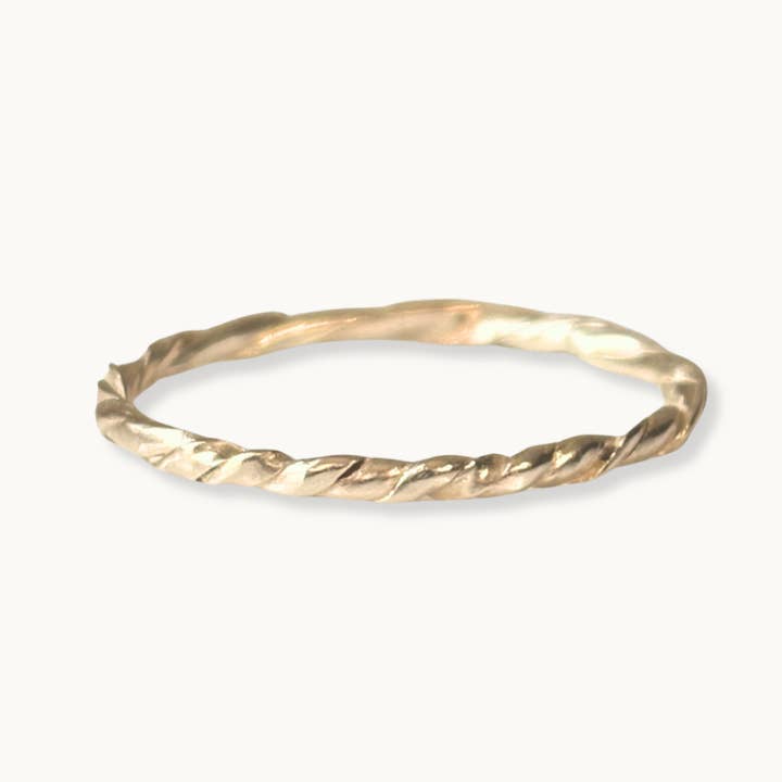 fortenna - Wholesale Band/Stacked Ring - Gold Melody Twist Stacking Ring