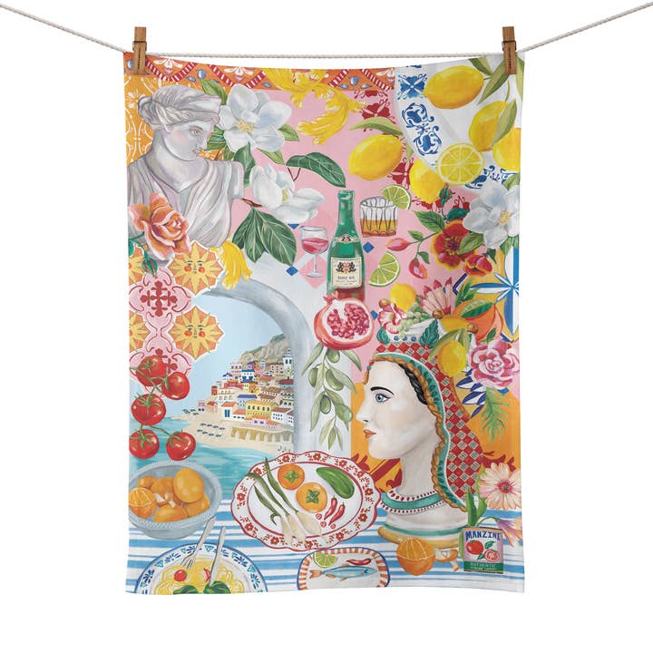 Tea Towel Italian Summer for wholesale by La La Land