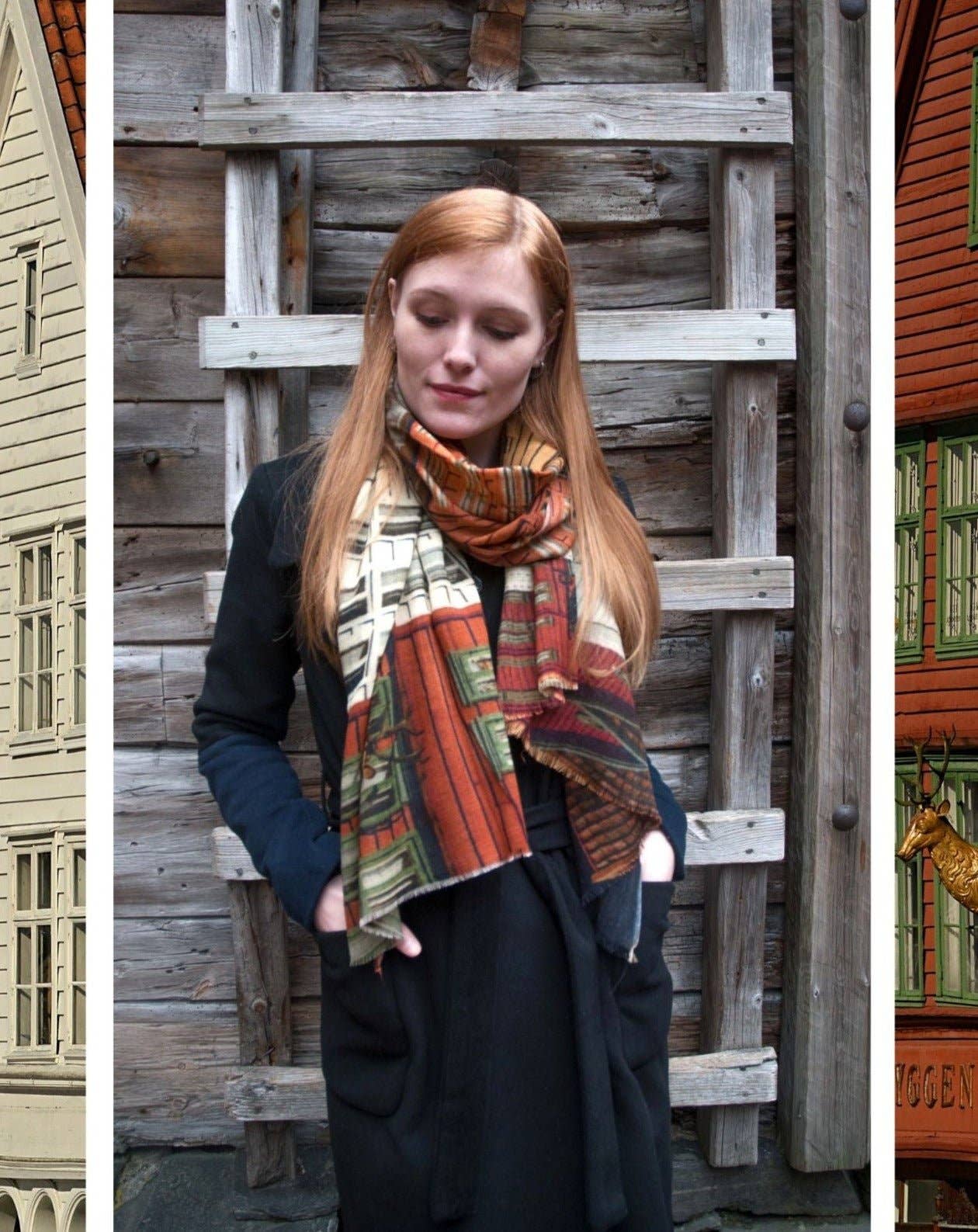 Susan Fosse AS - Wholesale Scarf - Women's - Bryggen Wool and Silk Scarf0