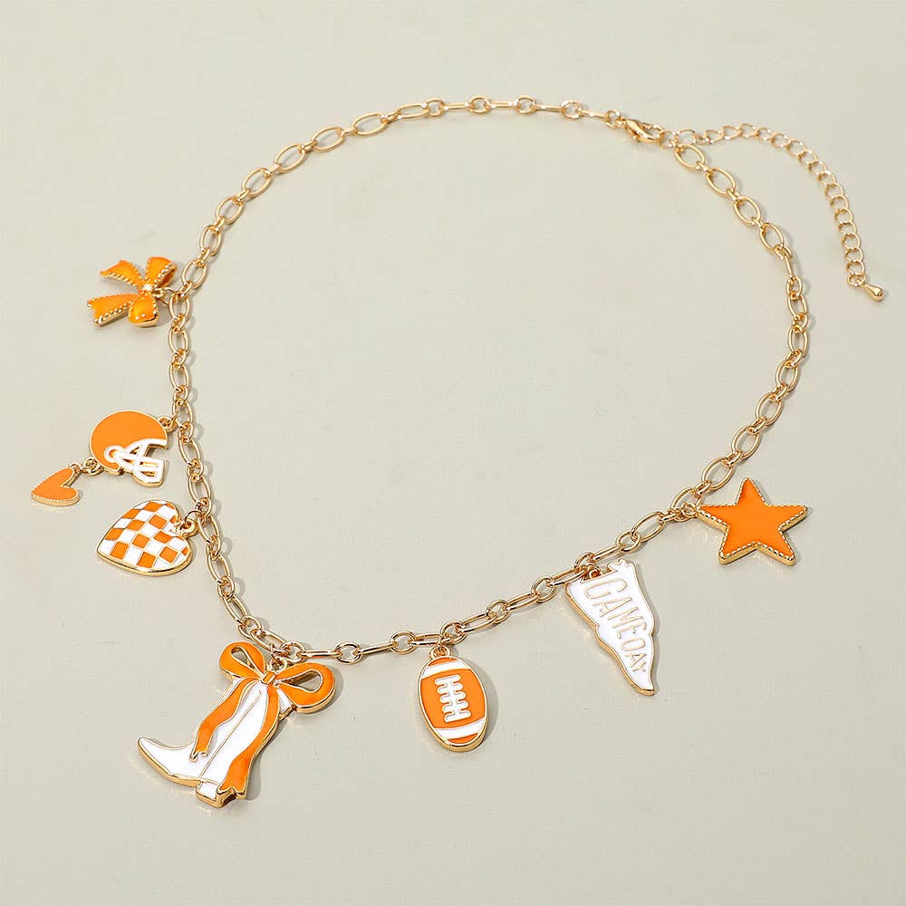 Sensibling Corp. - Wholesale Pendant/Charm Necklace - Game Day Football Theme Charm Station Necklace7