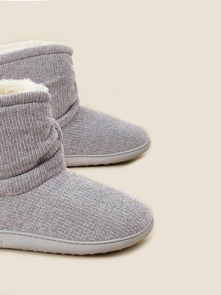 LongBay - Vente Bottines – femme - Chaussons bottillons en tricot chenille pour femmes Fuji5