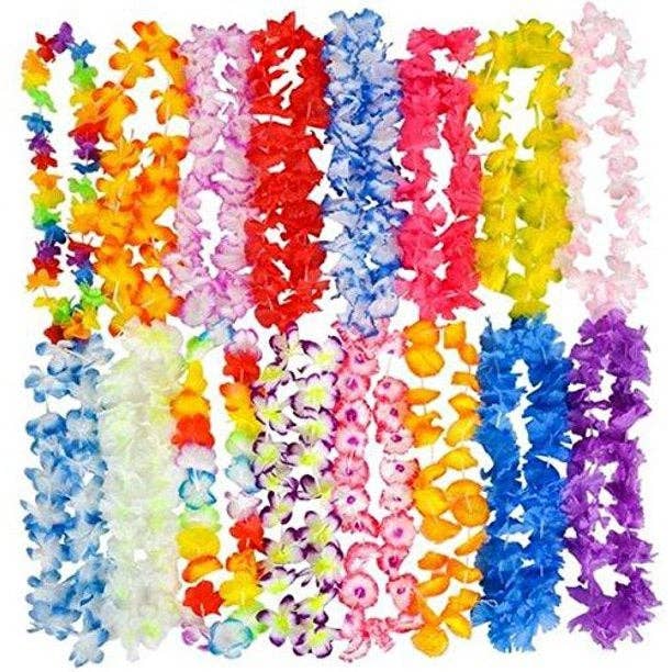 Tropical Hawaiian Leis Colorful Assortment - 50 pk for wholesale by Play N Party
