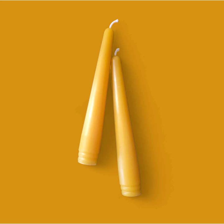 Hand-Poured 100% Beeswax Candle - 6" Tapers for wholesale by Tittle Apiaries, LLC