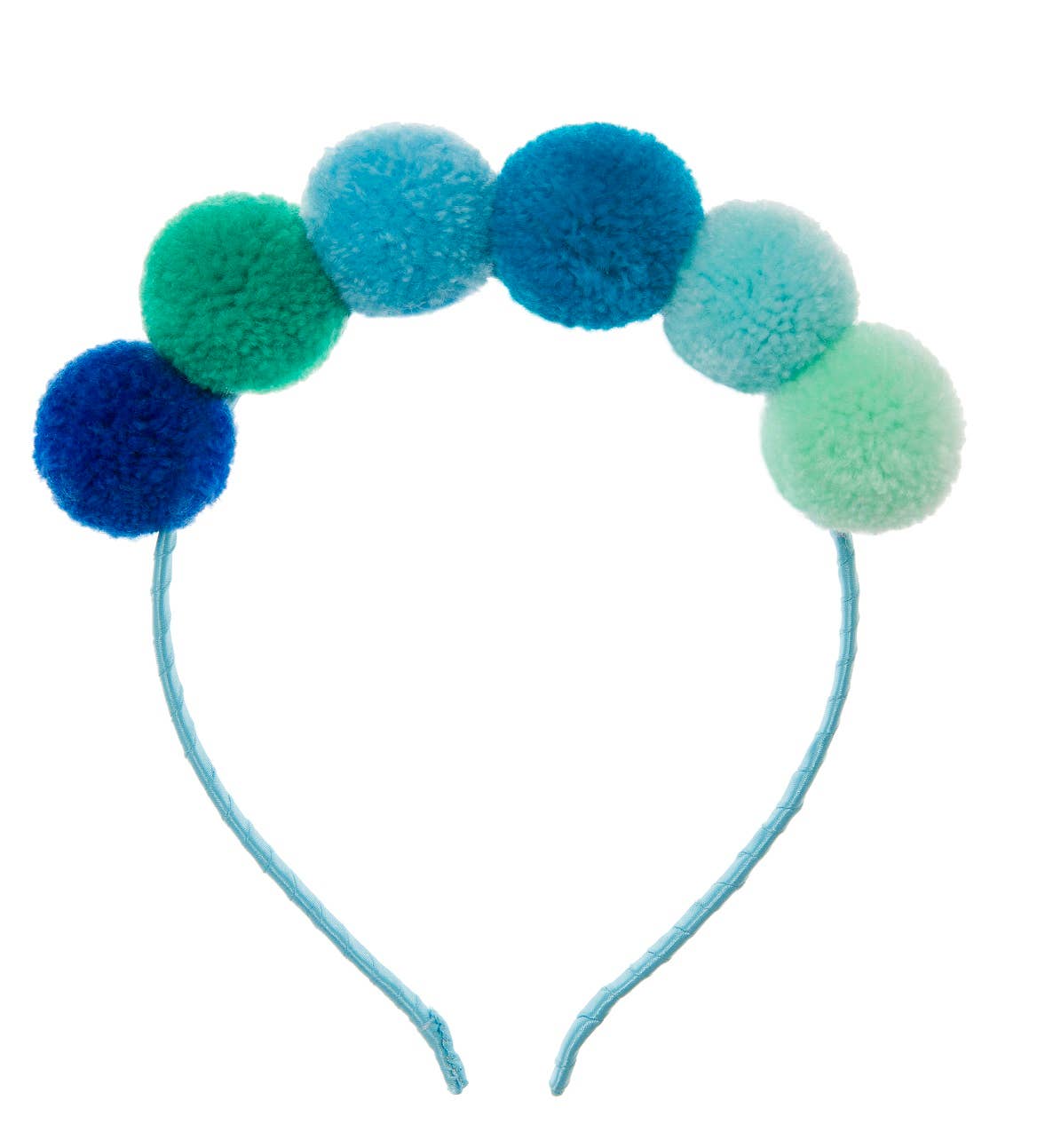 PomPom Galore – wholesale Fashion Headband - Kids – Blue Pom Pom Headband1