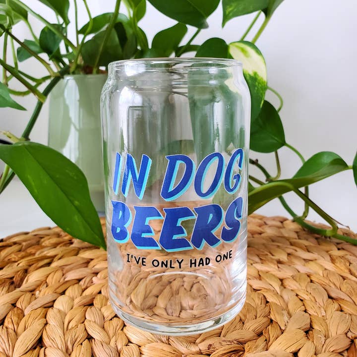 Charlie & the Hound - Wholesale Drinking Glass/Cup - In Dog Beers 16 oz. Beer Can Glass1