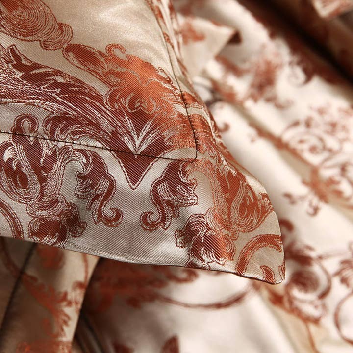 daintyduvet – Conjuntos de cama por atacado – Conjunto de capa de edredon de cobre de luxo, Jacquard Fabric Aesthetic Bedding Decorative, Conjunto de cama bordado5