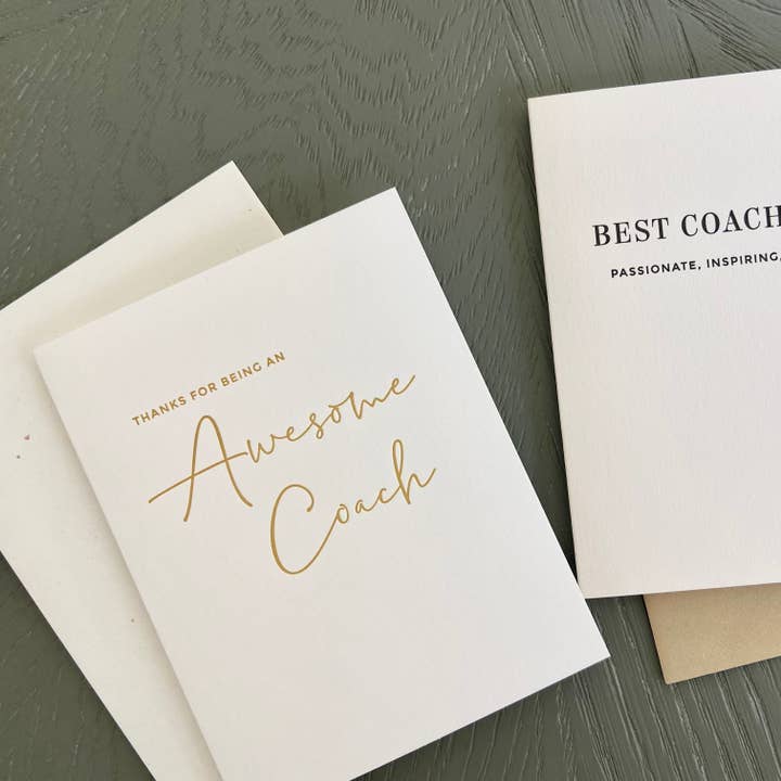 Missive - Wholesale Thank You Card - Awesome Coach Thank You Letterpress Card2