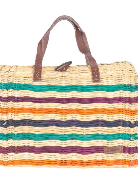 COLOR JUNQUILLO BAG, MEDIUM SIZE, LEATHER HANDLES for wholesale by Kbas
