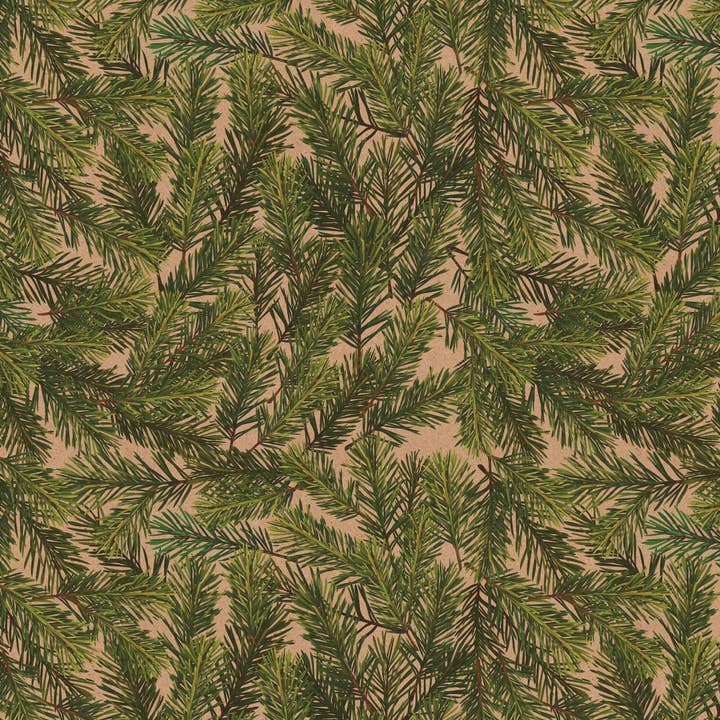 Jillson & Roberts - Wholesale Wrapping Paper Roll - Evergreen Kraft Wrap - Jumbos