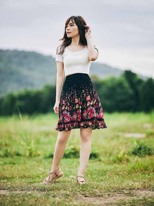 Short Skirt Women's Floral Printed for wholesale by Studio 12 Collective (previously Ethnic Lanna)
