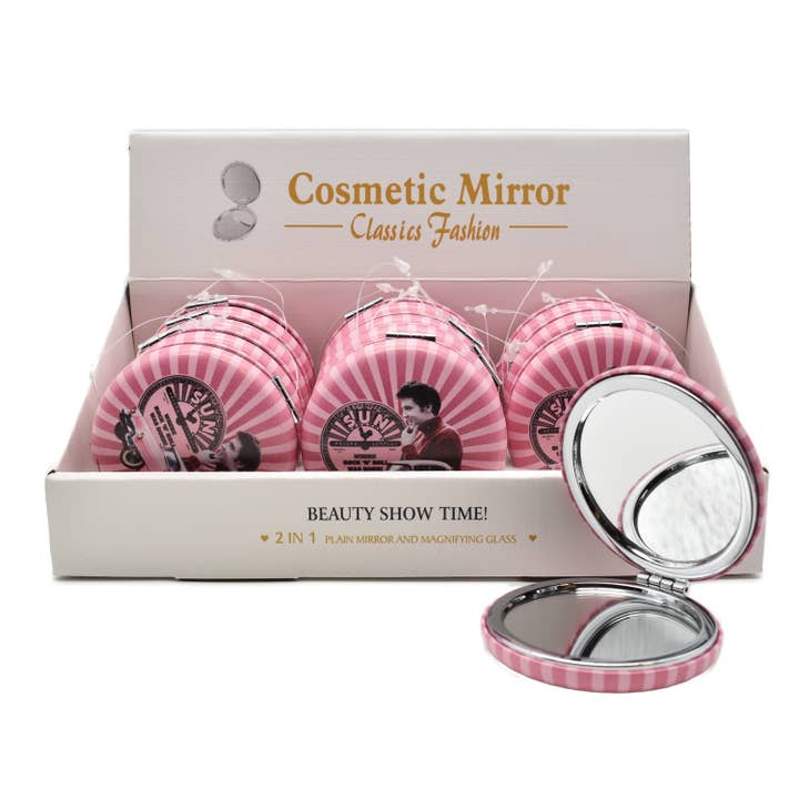 Miroir Compact Elvis Sun Record - Rose Présentoir de 12 pièces pour la vente par MID-SOUTH PRODUCTS