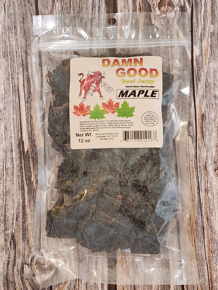 12 oz Maple Beef Jerky for wholesale by Damn Good Beef Jerky