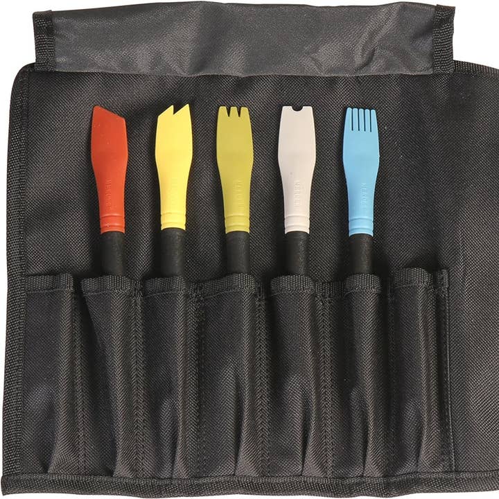 Silicone Plating Brush Set- 5 Brushes and a Carrying Case for wholesale by Barfly Mixology Gear & Mercer Culinary