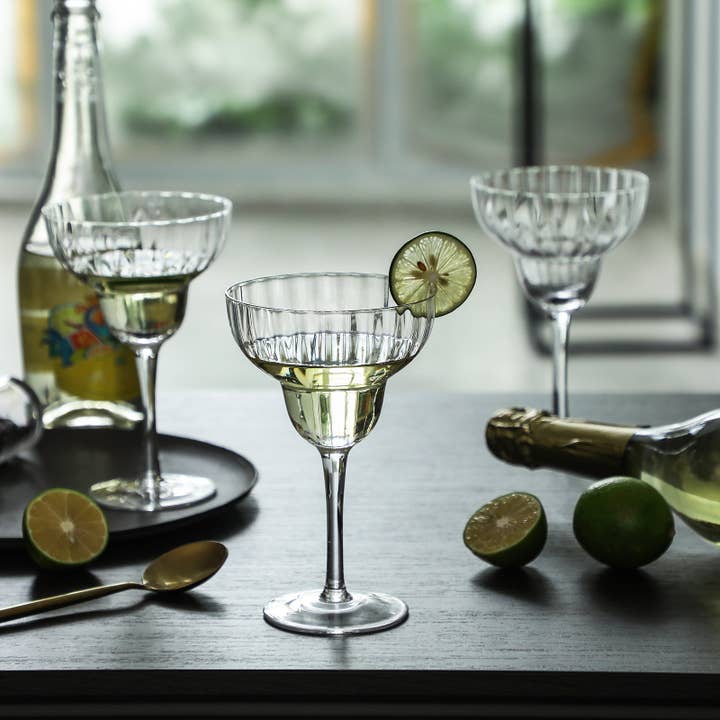 Everest Global - Wholesale Cocktail/Liquor Glass - Ribbed Optic Margarita Glasses set of 46