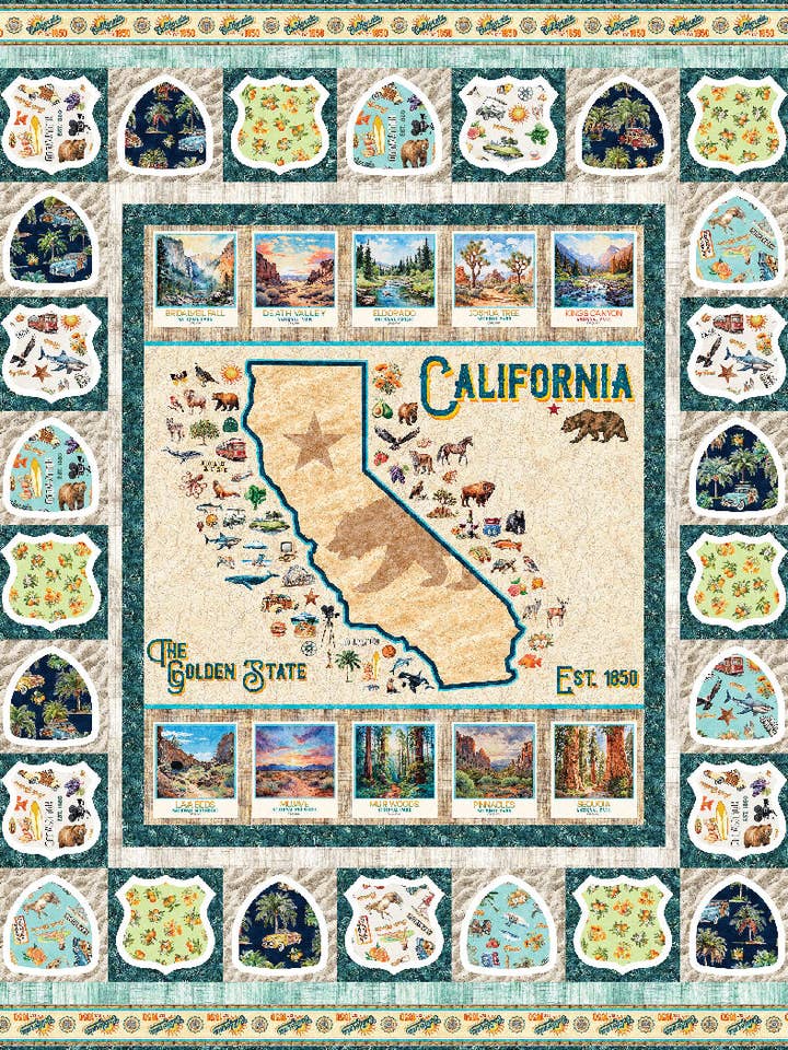 Motif de courtepointe de l'État doré pour la vente par The Whimsical Workshop