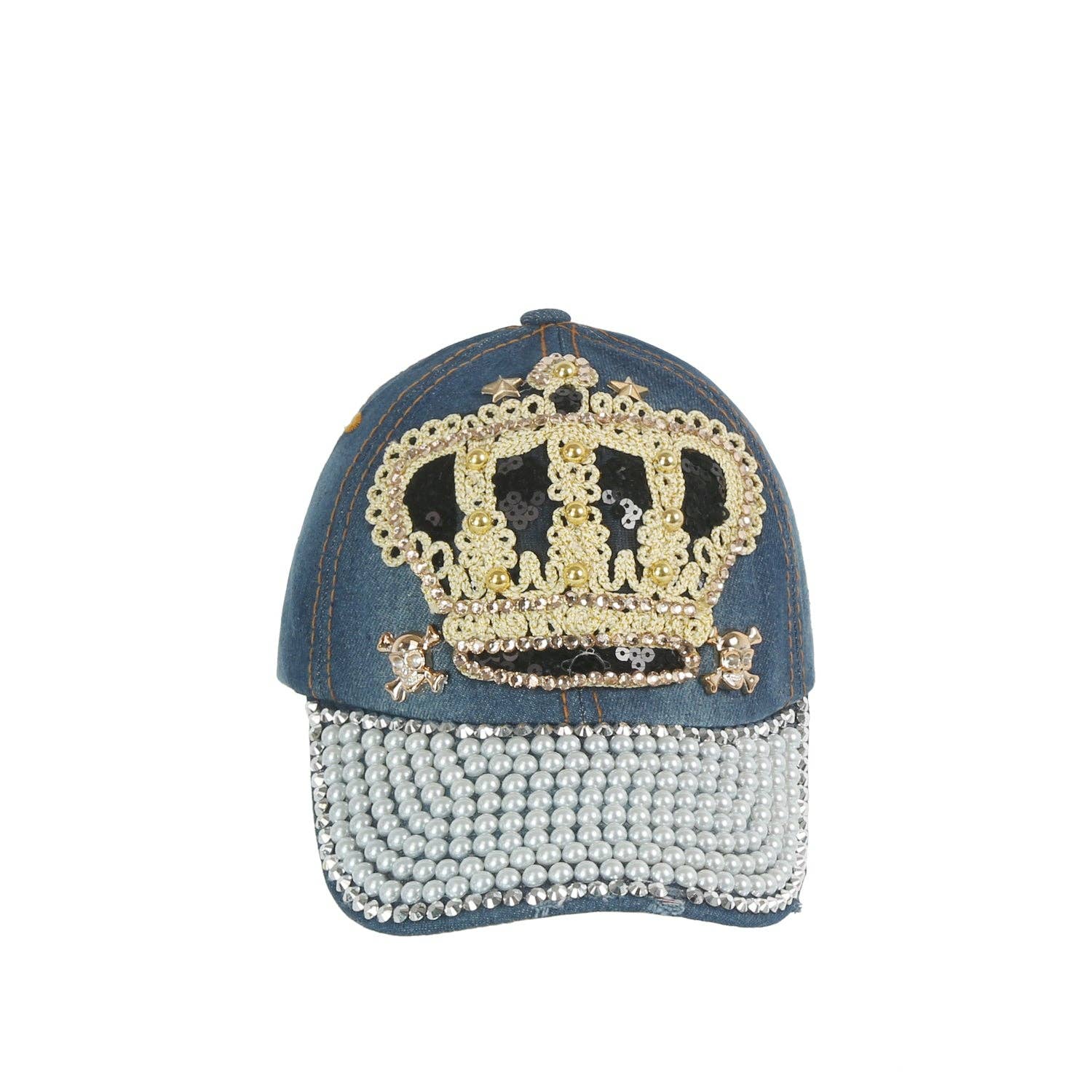 Handbag Factory Corp - Wholesale Baseball Cap - Women's - Skull and Crown Denim Cap0