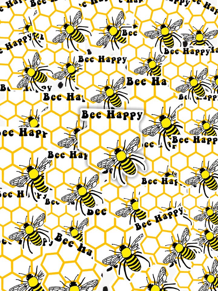 Adesivos Bee Happy//Adesivos de abelha//Adesivos de citação inspiradora por atacado de CreationsByMaddied