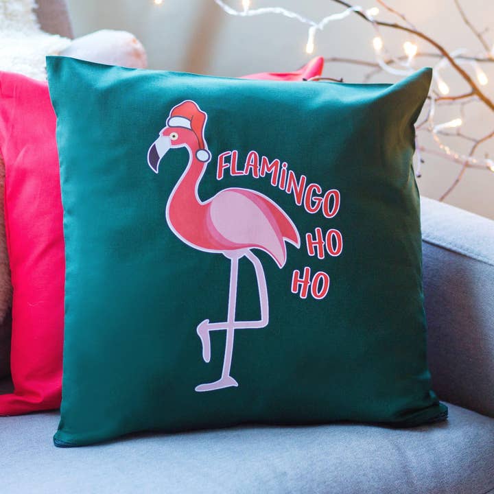 Flamingo Christmas Cushion for wholesale by Of Life & Lemons