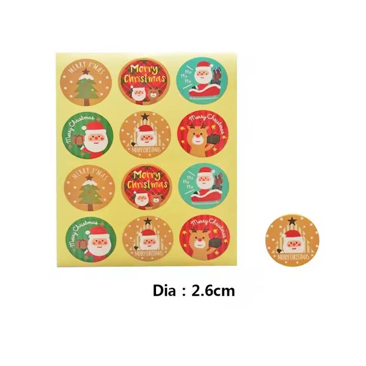 Sostraw & SmartThings - Wholesale Sticker - Pack 120 Lovely Stickers Christmas Santa Claus Gift 26mm5