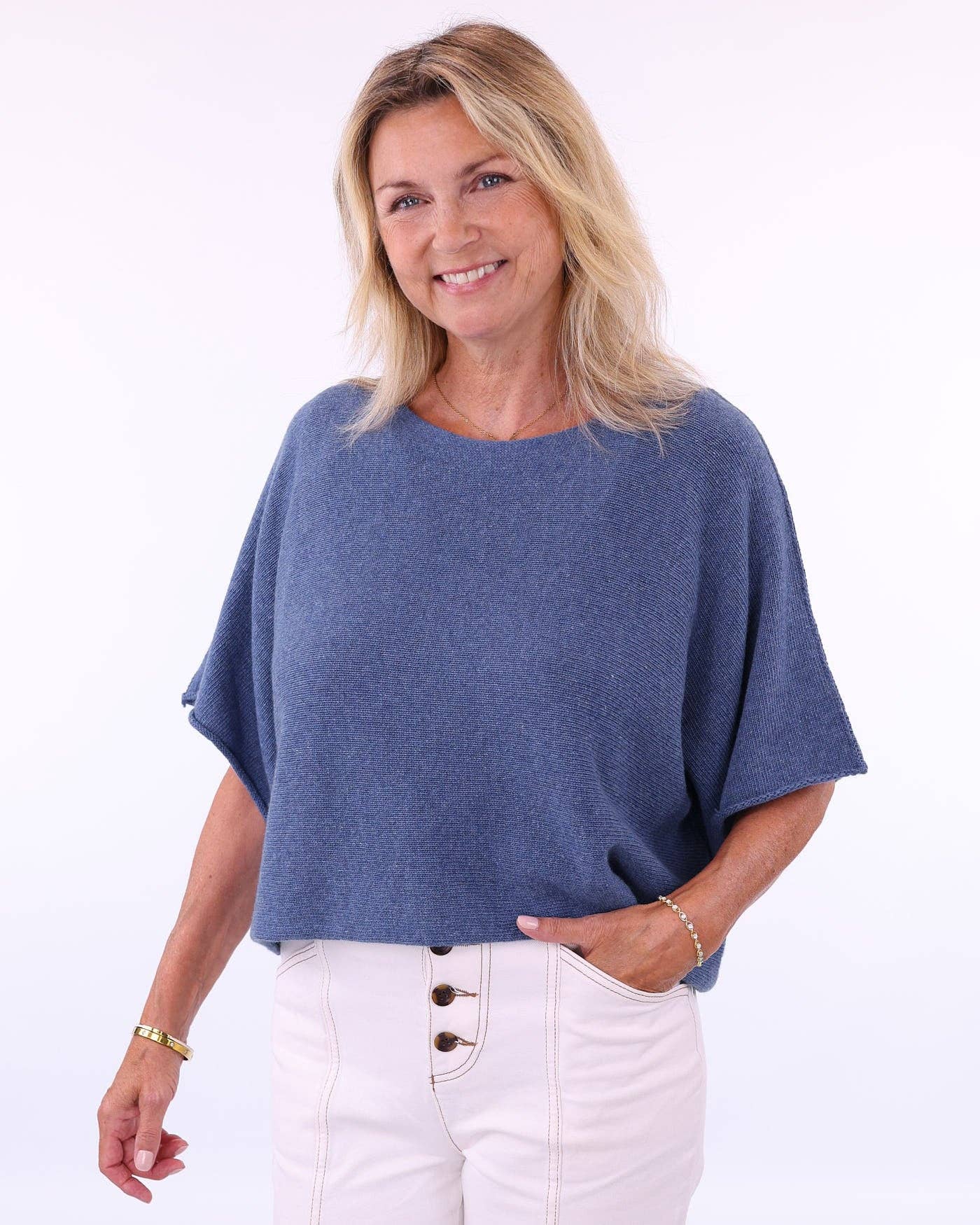 Cadenza Italy Ltd – wholesale Knitted jumper – Women′s – Cashmere Blend Short Tunic Top3