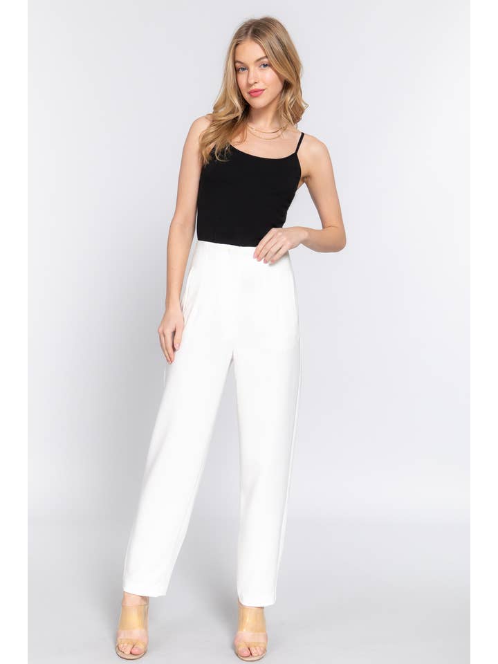 Active Basic | Active USA - Wholesale Pants - Women's - High Waist Pintuck Detail Long Pants30