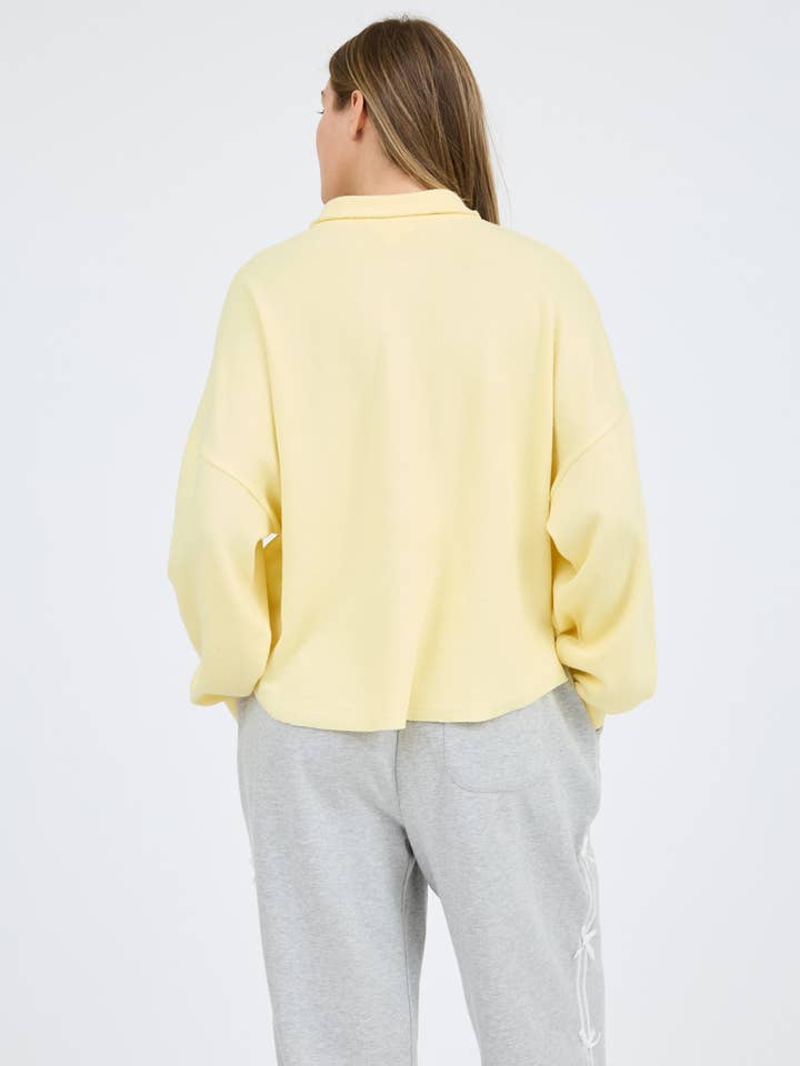 Blu Pepper - Wholesale Knit Top - Women's - COLLARED RAW EDGE KNIT TOP