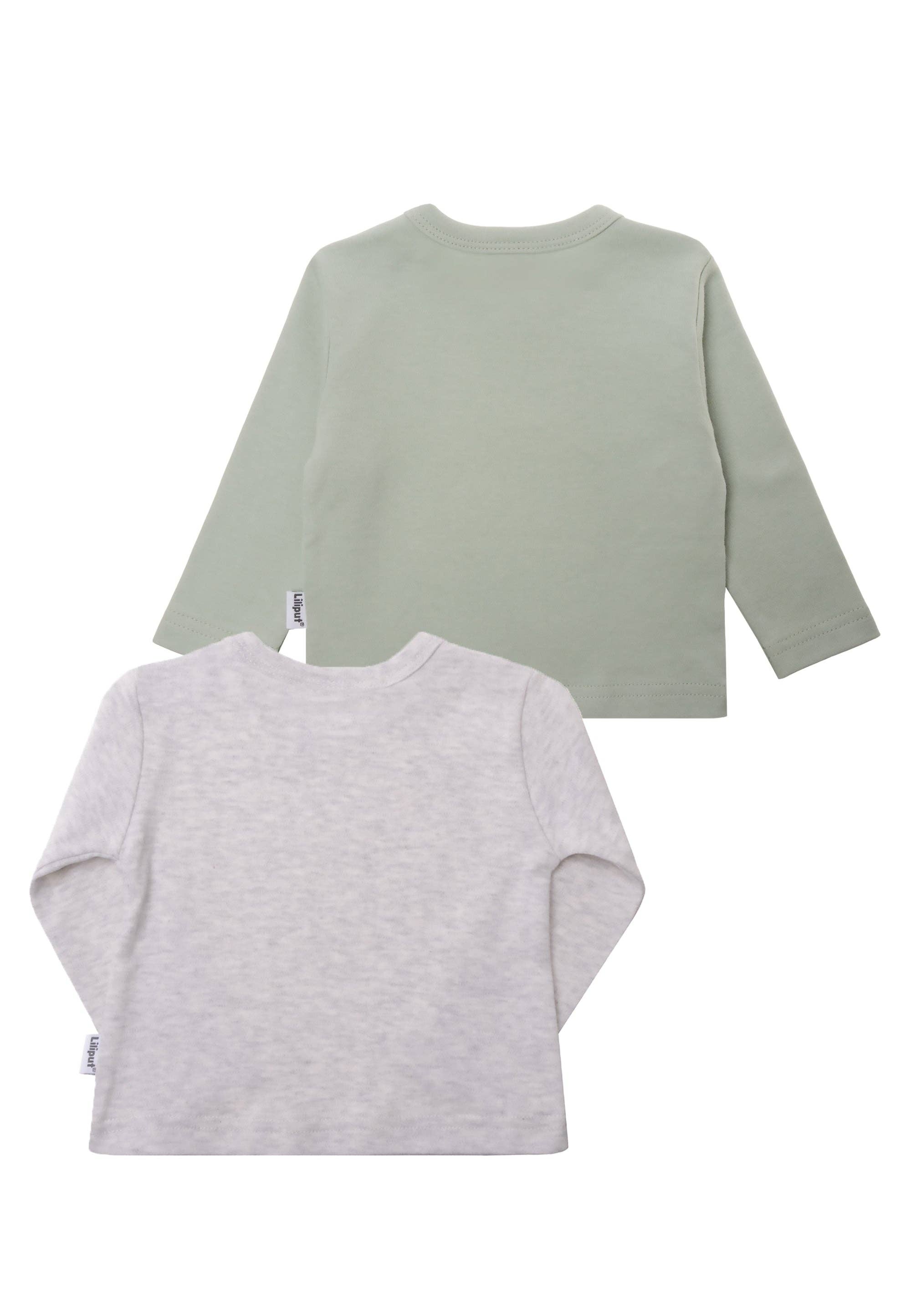 Liliput - Wholesale T-Shirt - Kids - 2-pack of long-sleeve shirts in reed and gray melange with "Nut" print1