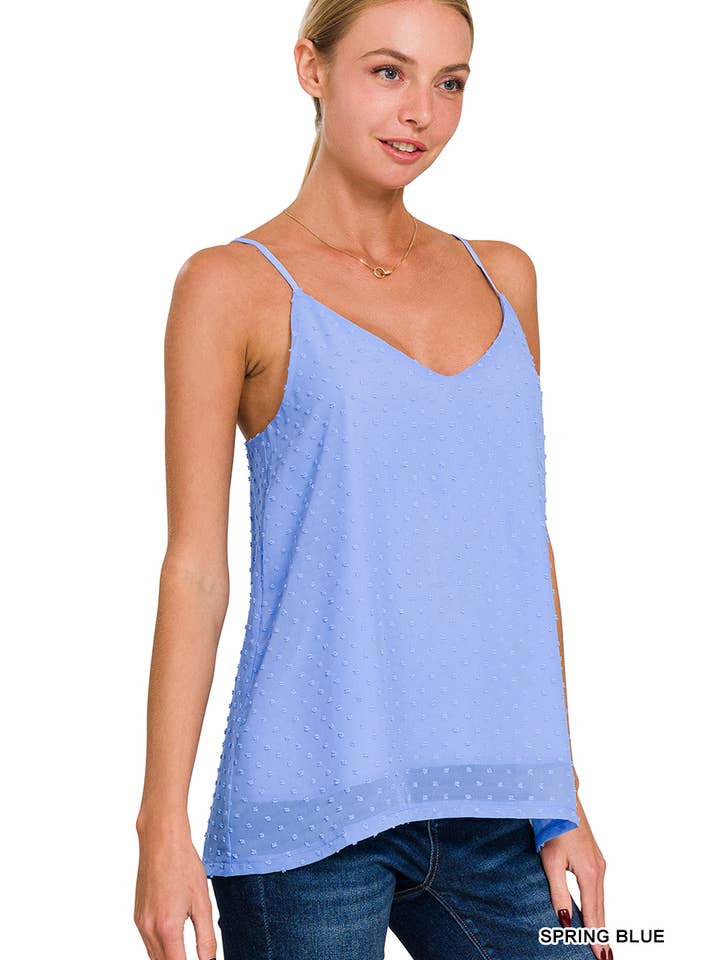 BLACK ",, Baby Swiss dots cami w/ adjustable straps for wholesale on Faire11