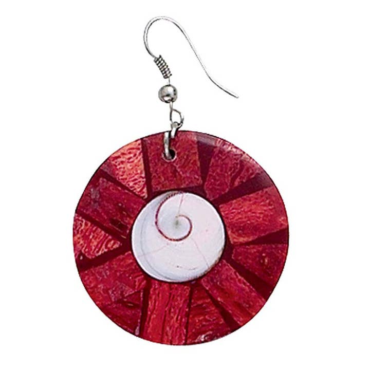 Red Moonshell Beaded Earrings for wholesale by Benjamin International
