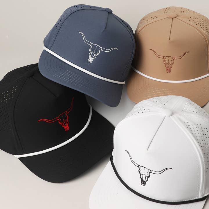 Casquette Trucker en Matériaux Premium Brodée LONG HORN pour la vente par Fashion City