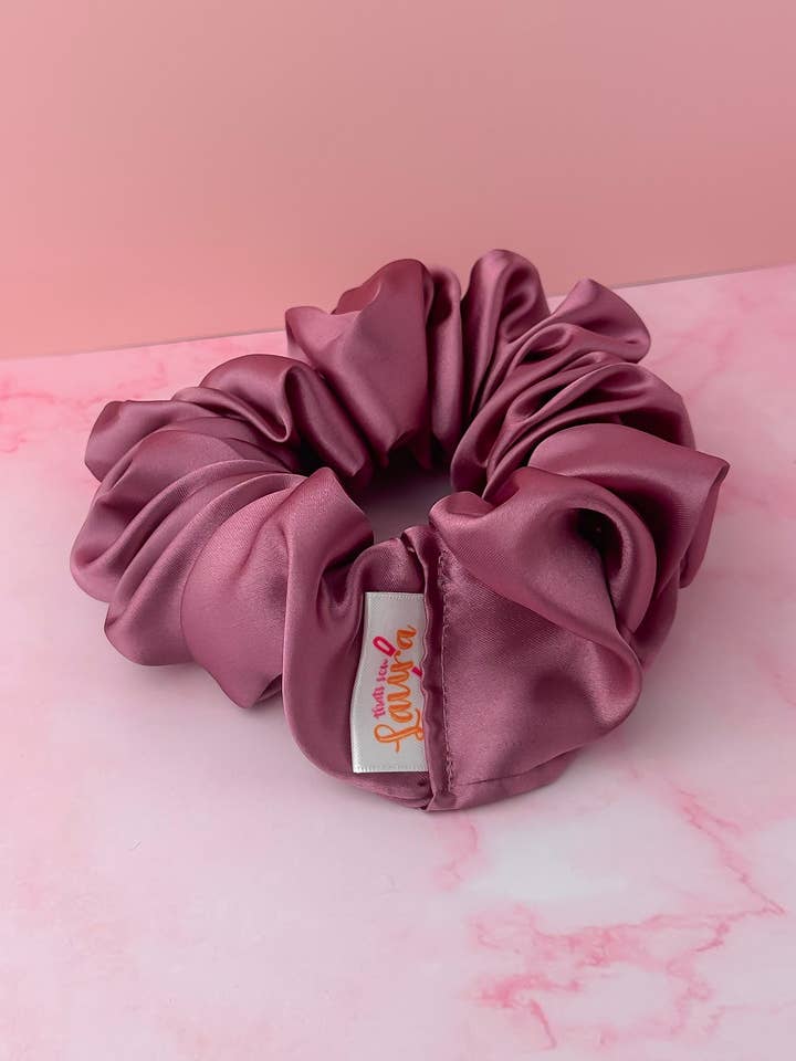 Mauve - Mauve Satin XL Scrunchie for wholesale by ThatsSewLauraUk