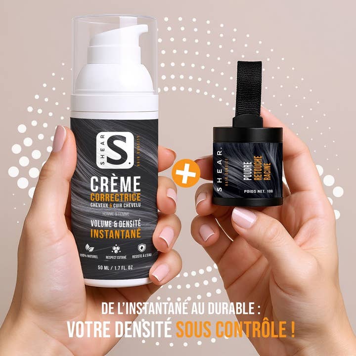 Coffret Retouche & Tenue Longue SHEAR® – Crème Correctrice & Poudre Racine pour la vente par SHEAR