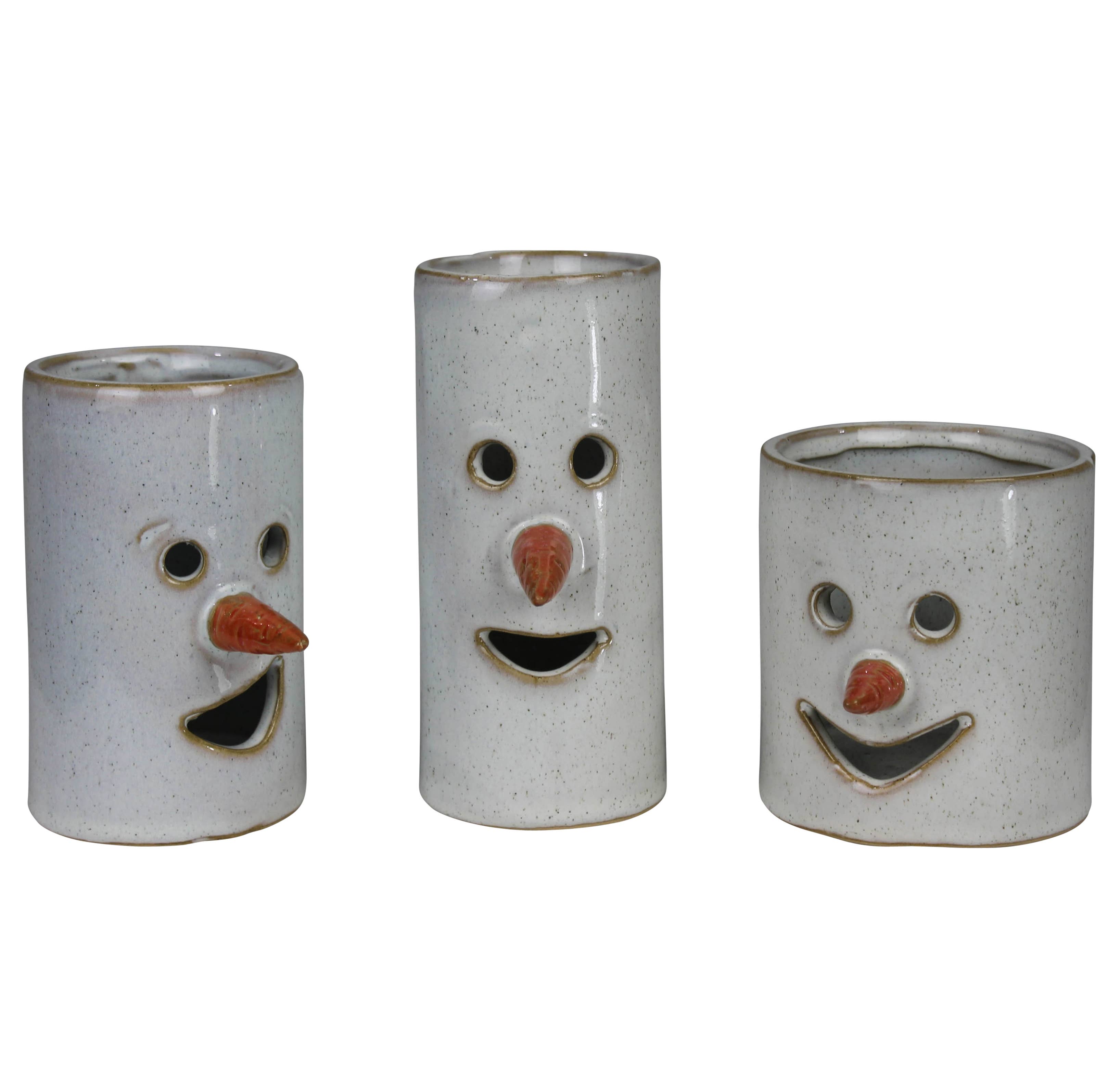 HomArt - Wholesale Candle holder - Snowman Tealights, Ceramic, Set/3