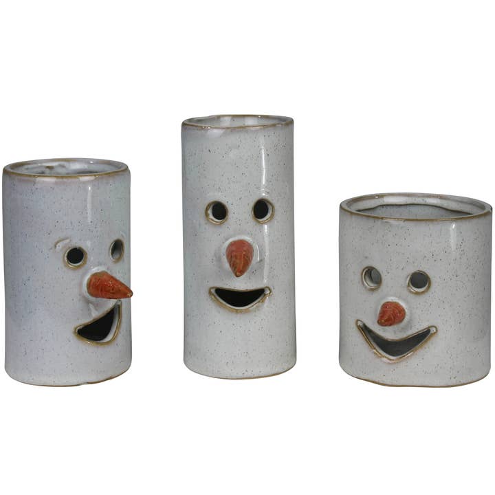 HomArt - Wholesale Candle holder - Snowman Tealights, Ceramic, Set/30