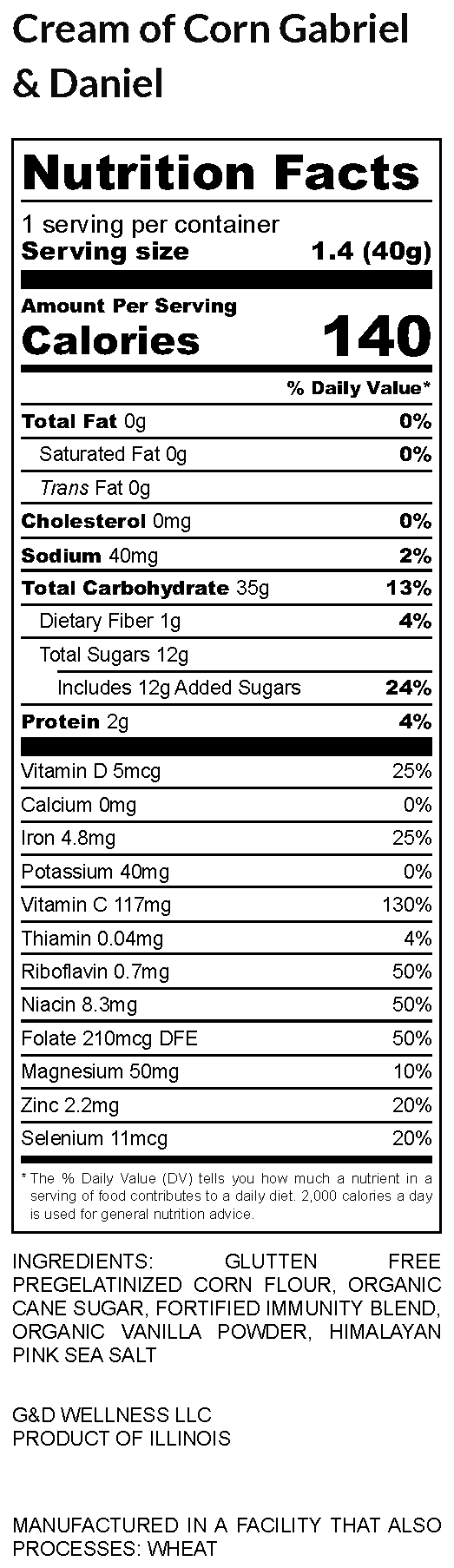 Gabriel & Daniel Wellness Oatmeals – wholesale Frukostflingor – Ekologisk SS Snabbgröt Bägare - Majsgröt4