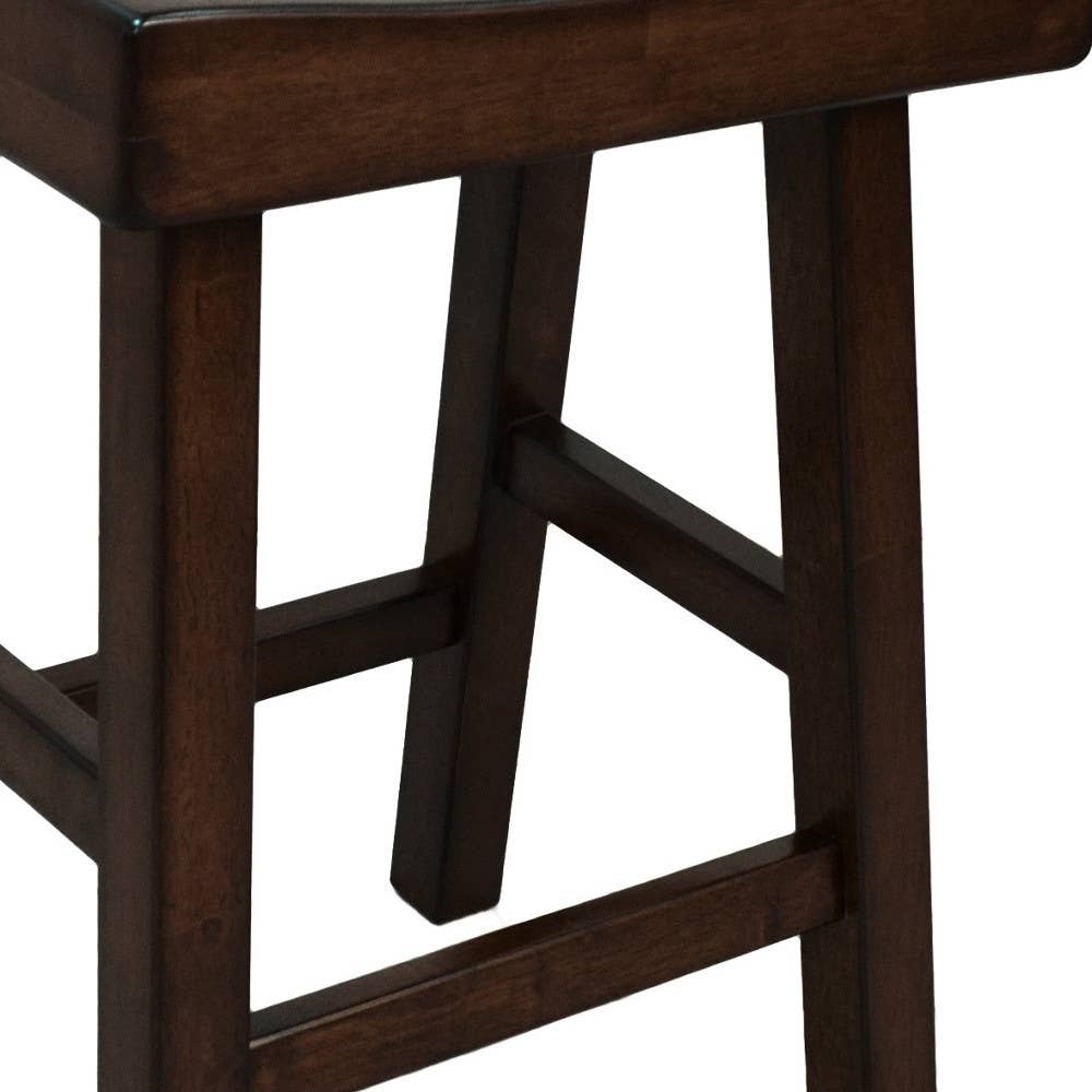 HomeRoots - Wholesale Chair - 25" Espresso Solid Wood Backless Counter Height Bar Chair2