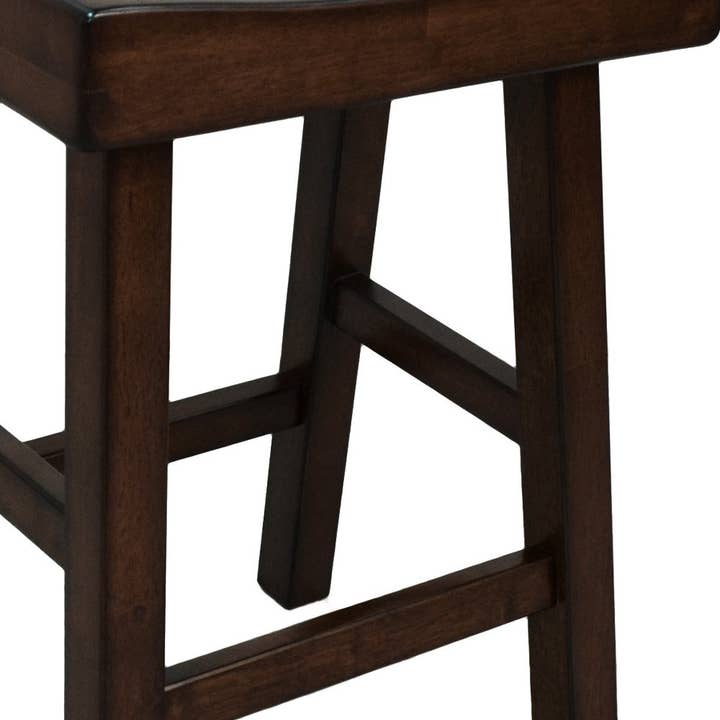 HomeRoots - Wholesale Chair - 25" Espresso Solid Wood Backless Counter Height Bar Chair2