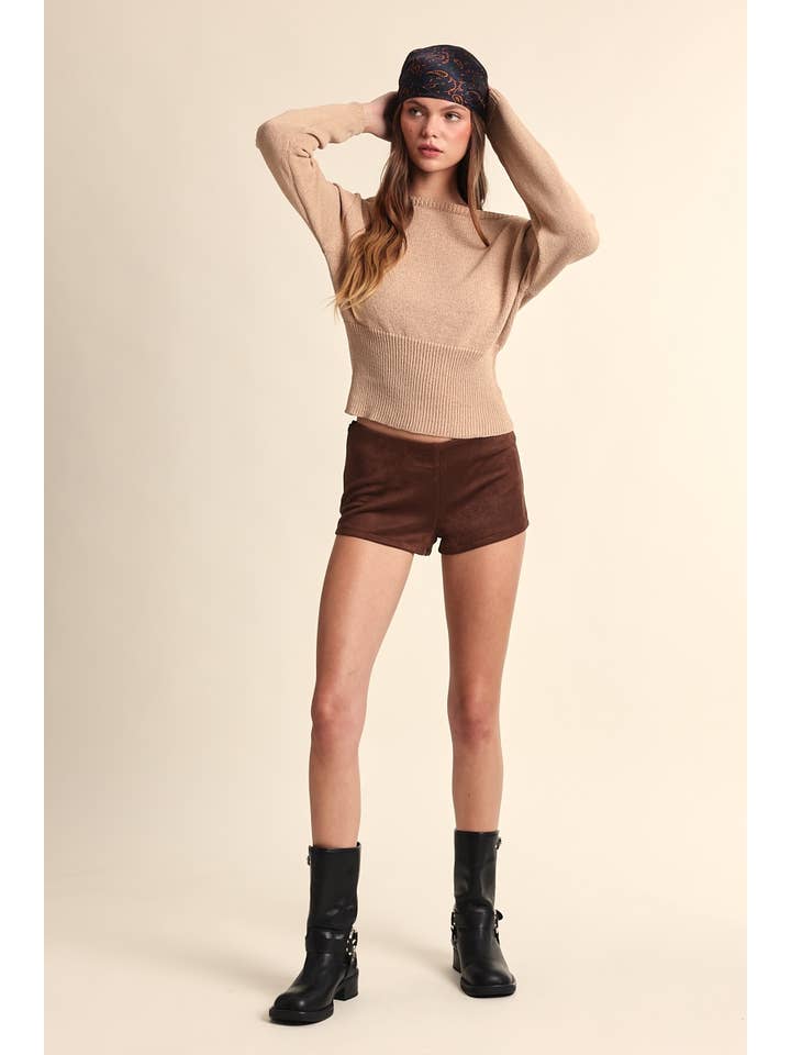 Sky to Moon - Wholesale Shorts - Women's - SUEDE SOLID COLOR SLIM FIT-IN STRETCH MICRO SHORTS8