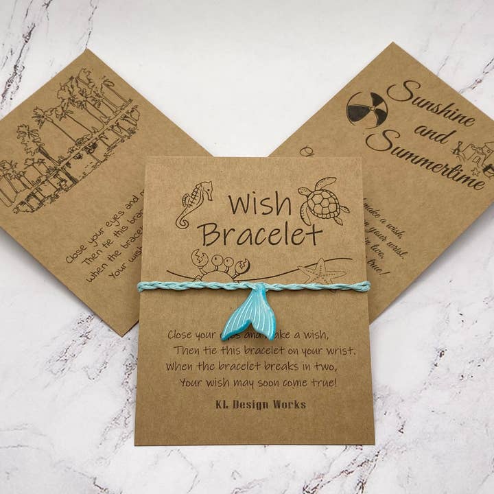 Pulsera Wish con forma de cola de sirena (azul iridiscente) para venta al por mayor de KL Design Works