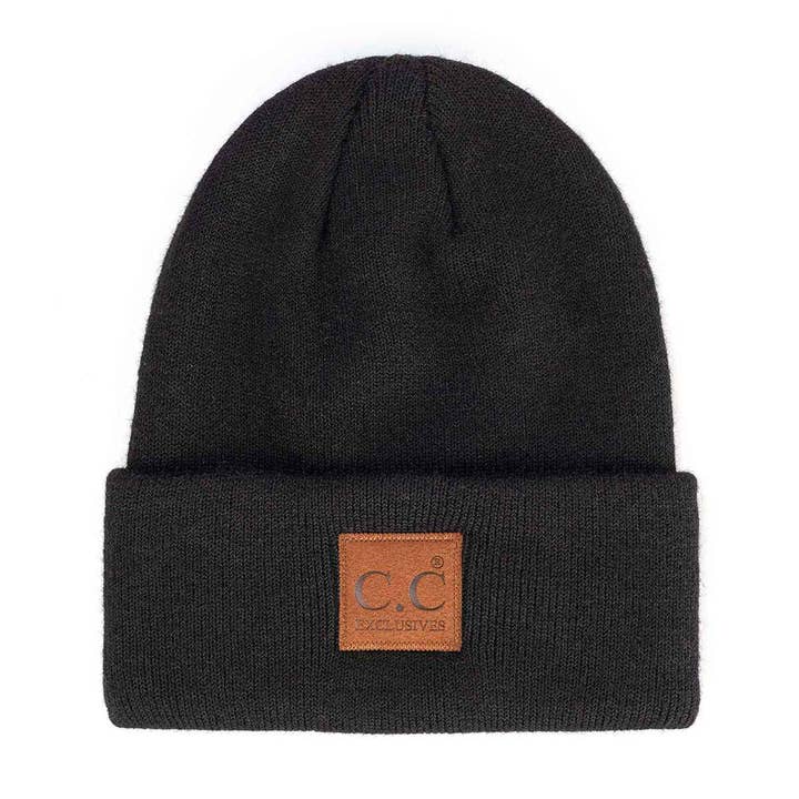 MiMi Wholesale - Wholesale Beanie - Women's - HTM9021 Unisex Soft Ribbed Leather Patch Beanie2